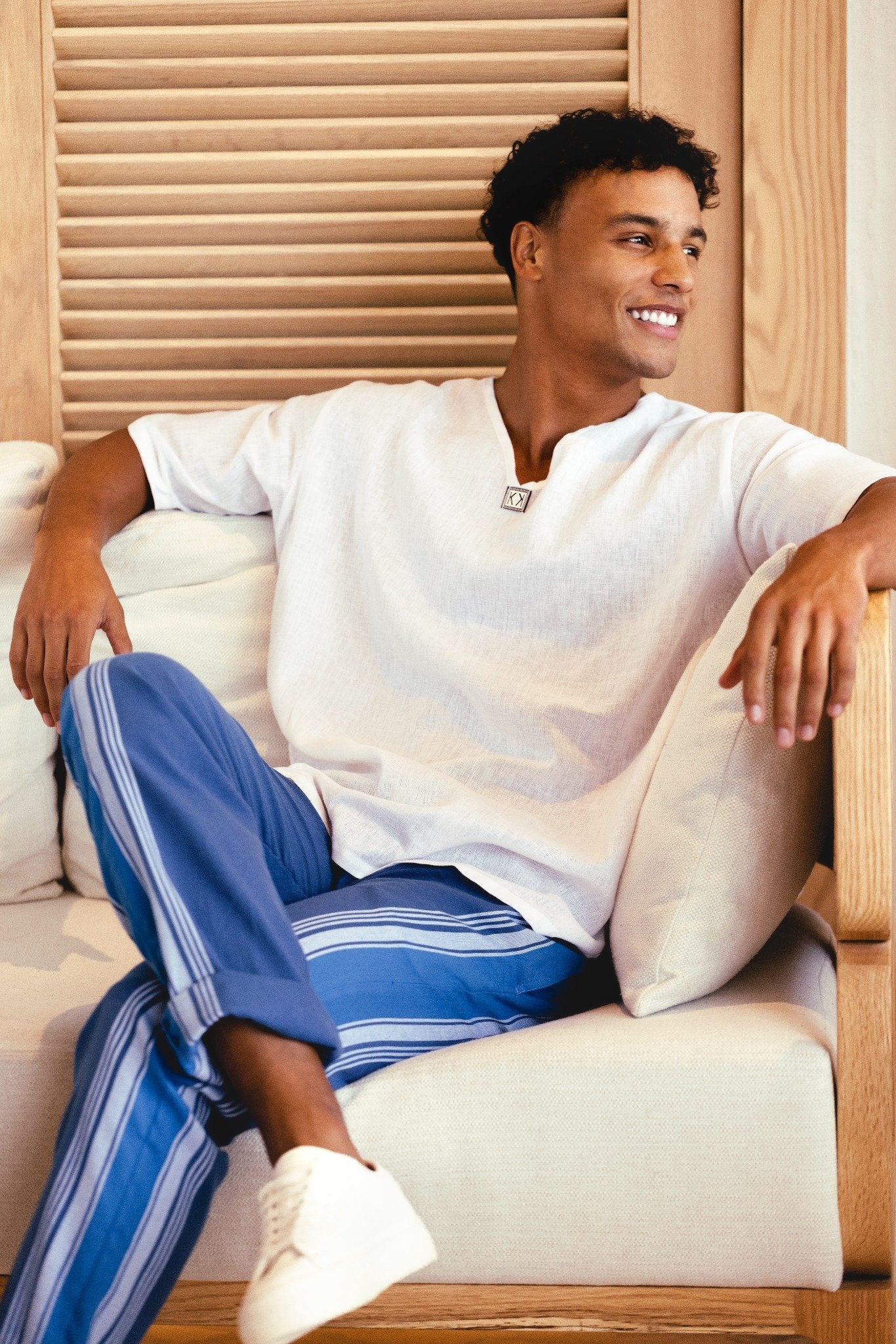 Tailored Fit Trousers - Navy Blue