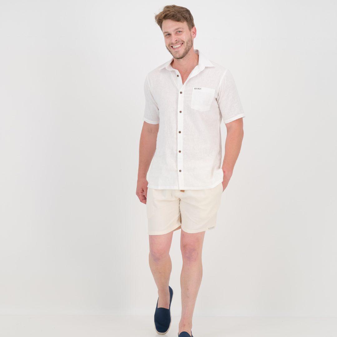 Regular Fit Shorts - Solid Cream