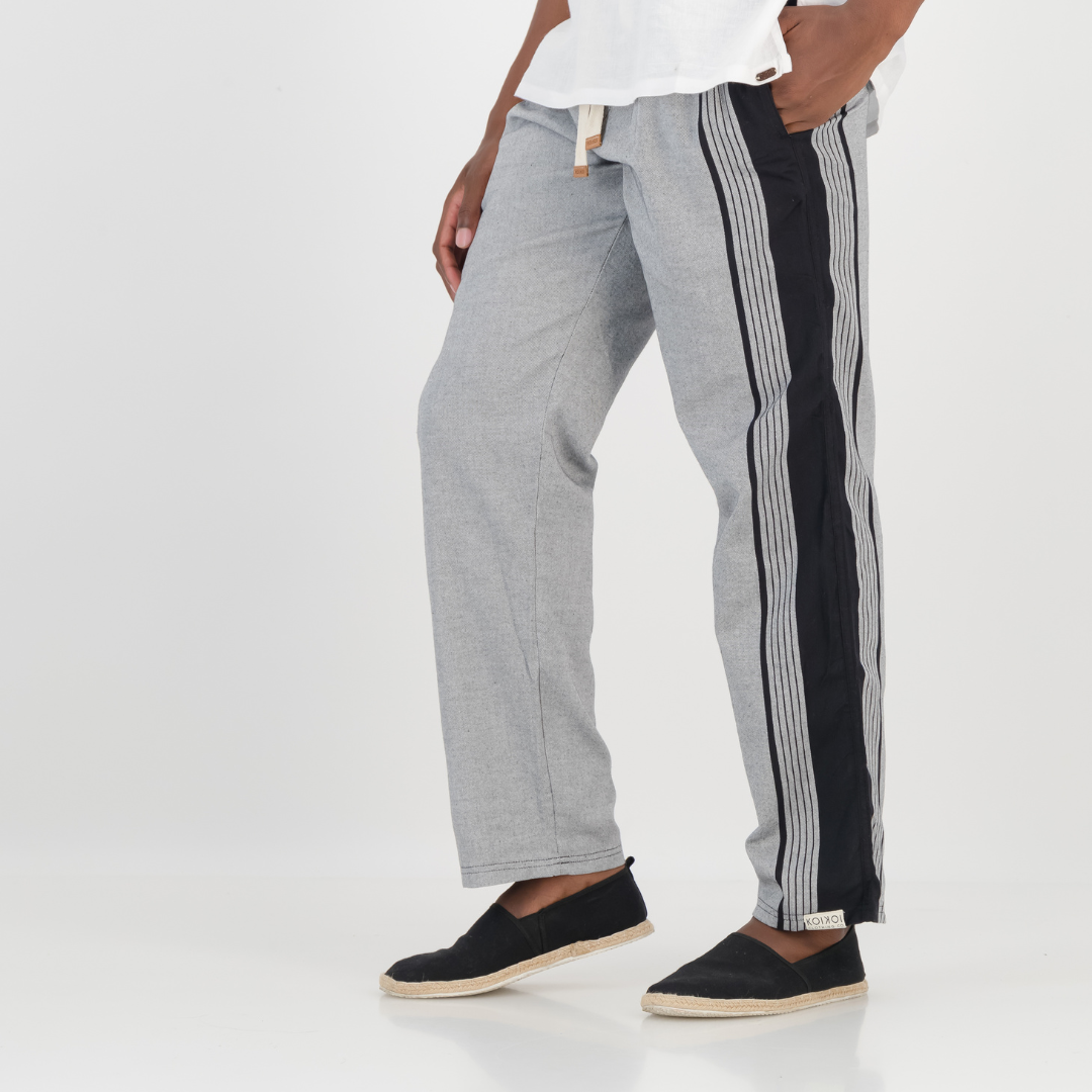 Tailored Fit Trousers - Grey & Black