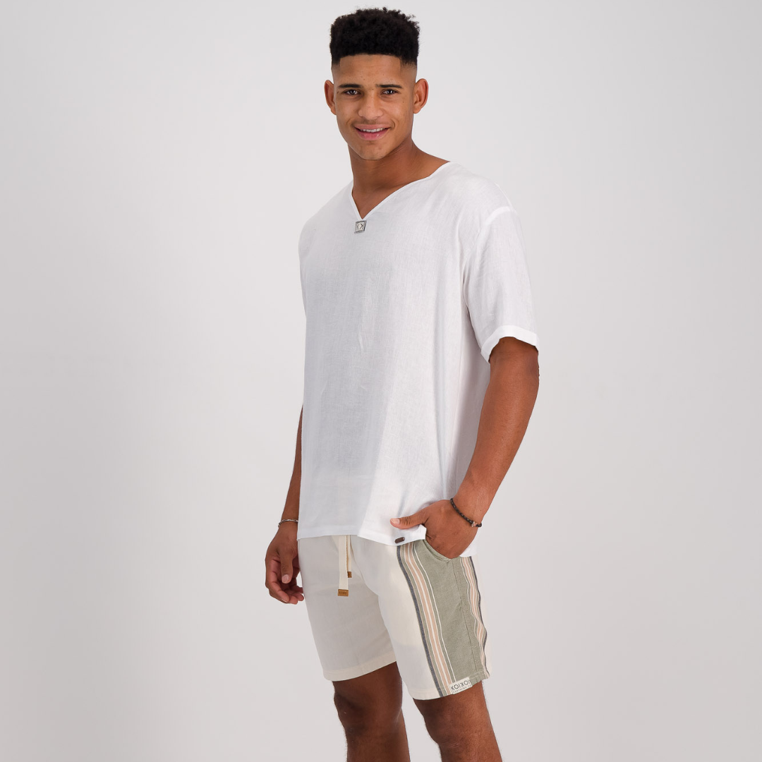 Regular Fit Shorts - Olive & Cream