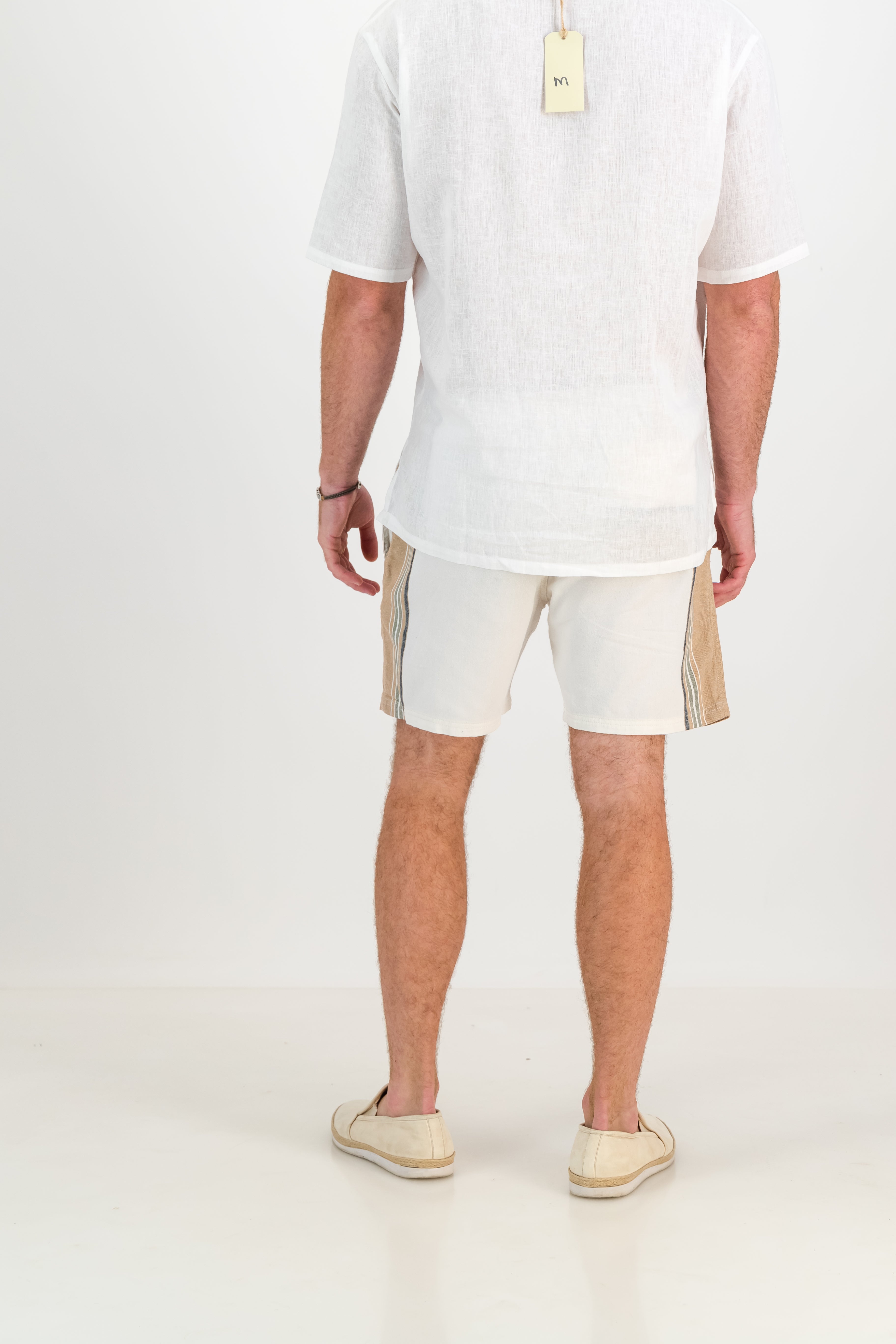 Regular Fit Shorts - Cream and Tanned