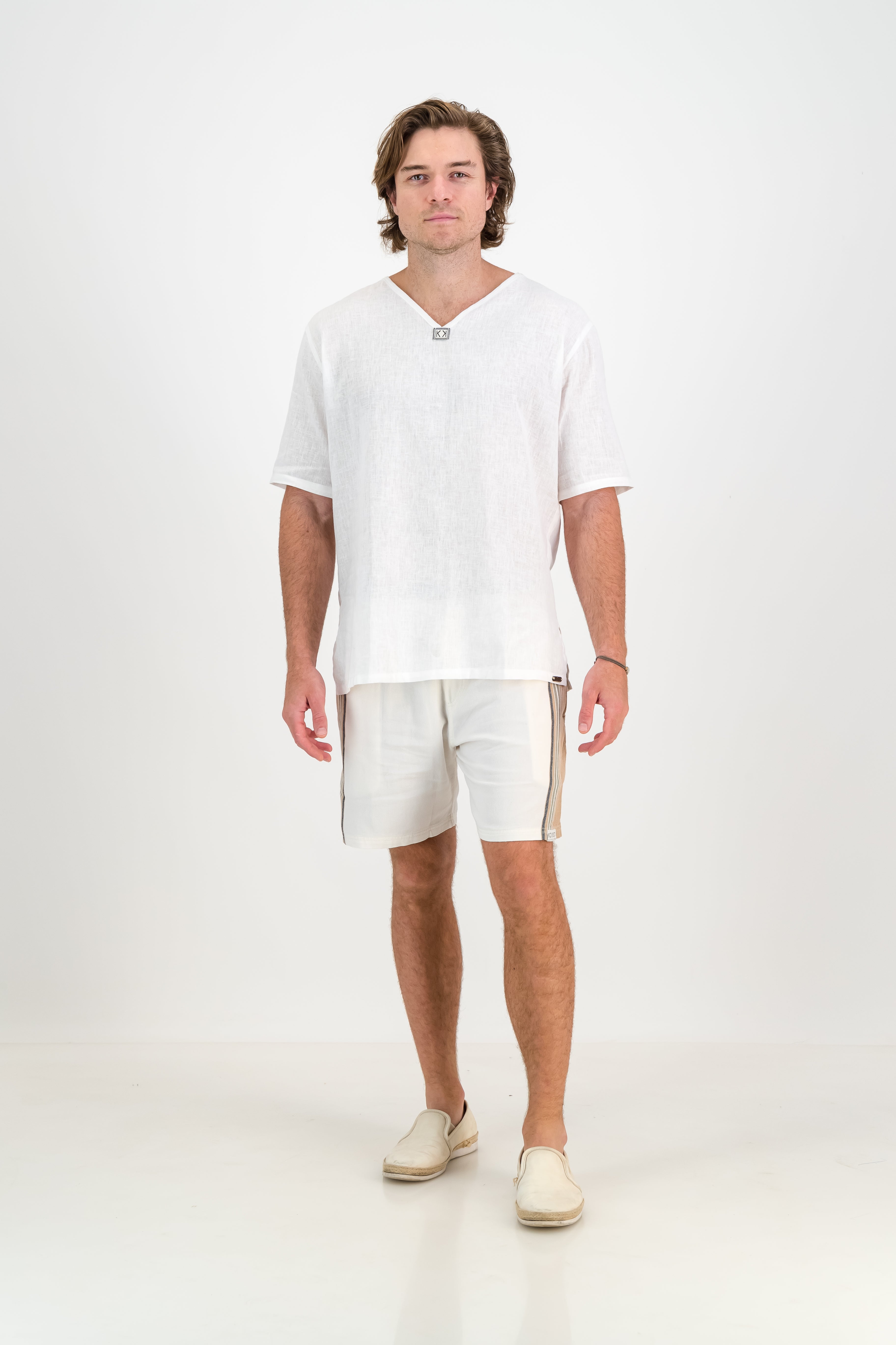 Regular Fit Shorts - Cream and Tanned